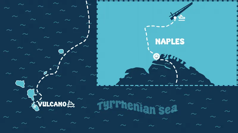 From Naples to Vulcano Route